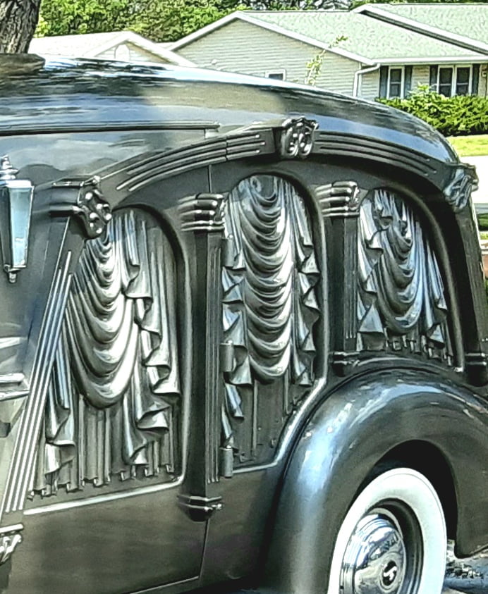 1939 LaSalle Masterpiece Carved Panel Hearse by Sayers and Scovill