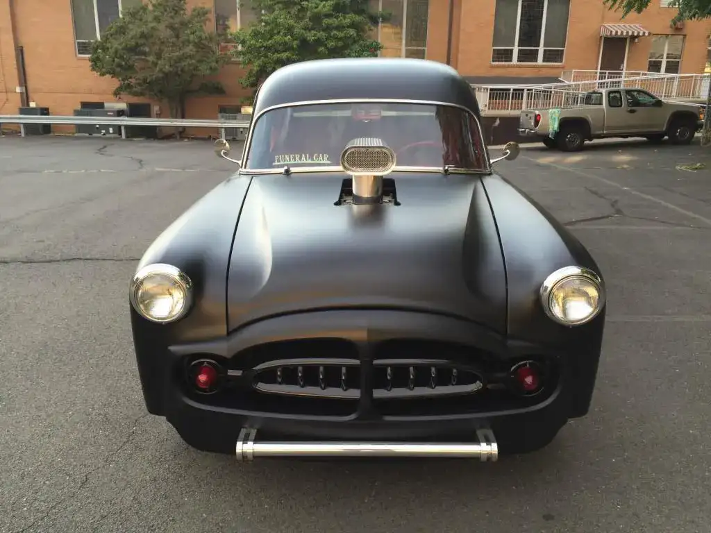 1952 Packard Henney Hearse Hot Rod front end view as seen in 2022