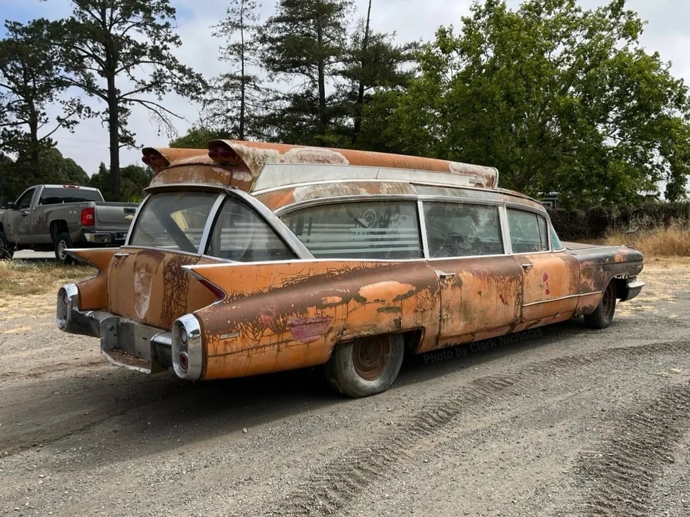 1960 Cadillac Superior Ambulance Rescuer passenger side rear quarter view