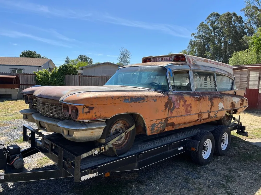 1960 Cadillac Superior Ambulance Rescuer driver side front quarter view