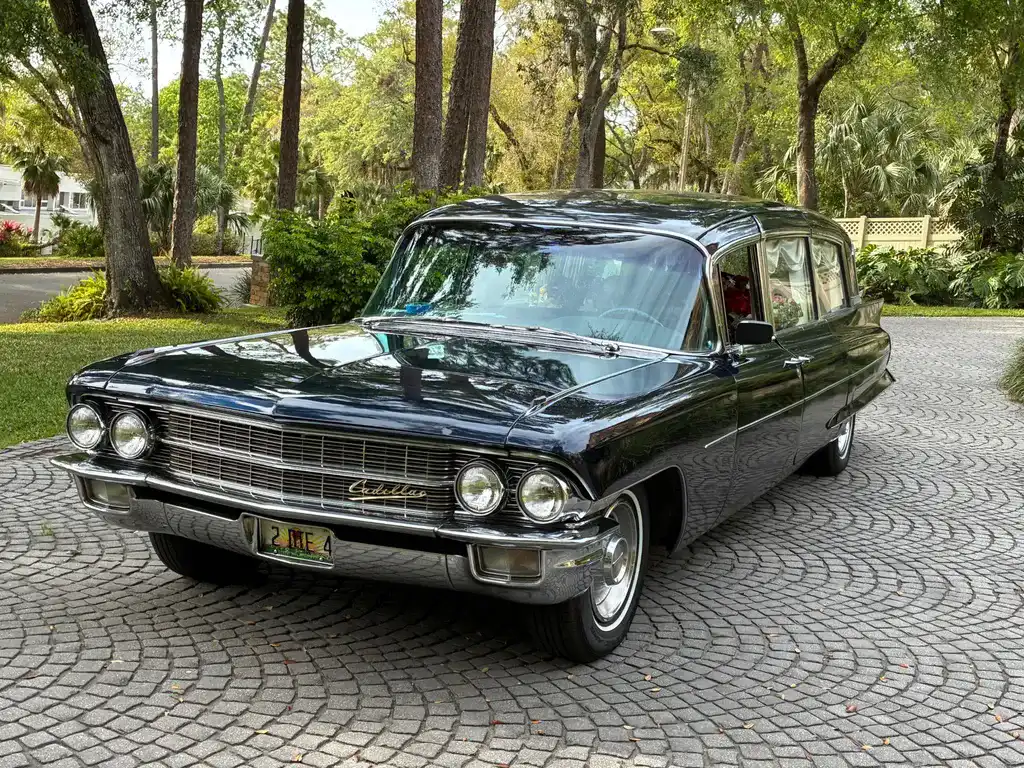 1962 Cadillac Superior Royal Limo style Hearse 1962 Cadillac Superior Royal Limo-style 3-way Hearse driver side front quarter view