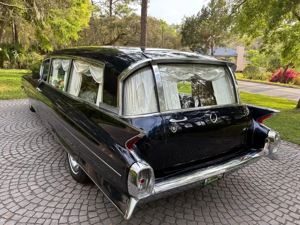 1962 Cadillac Superior Royal Limo style Hearse 1962 Cadillac Superior Royal Limo-style 3-way Hearse driver side rear quarter view