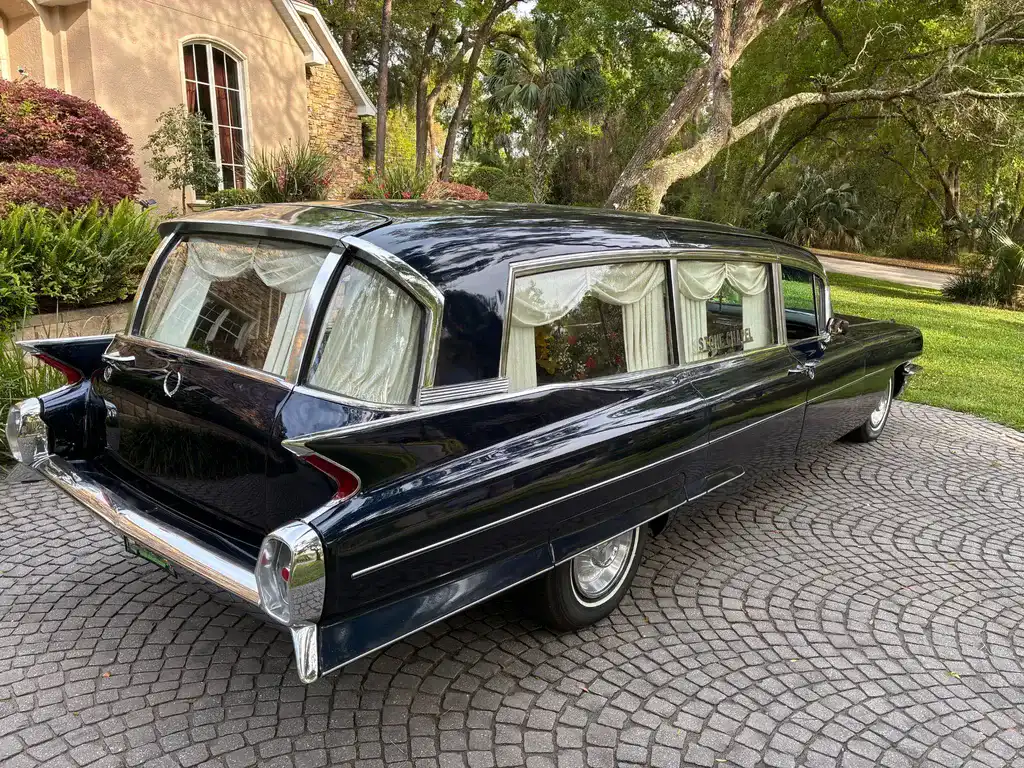 1962 Cadillac Superior Royal Limo style Hearse 1962 Cadillac Superior Royal Limo-style 3-way Hearse passenger side rear quarter view