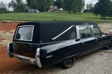 1971 Cadillac Miller Meteor Hearse, passenger side rear quarter view