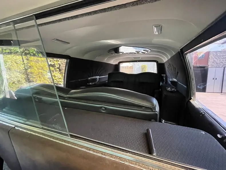 1972 Cadillac Superior Hearse Limousine inside cab and rear partition