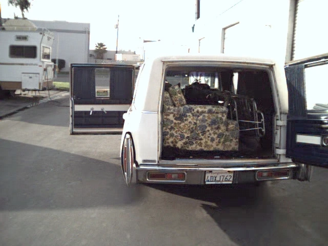 1976 Cadillac Superior Hearse Combo with sofa in back