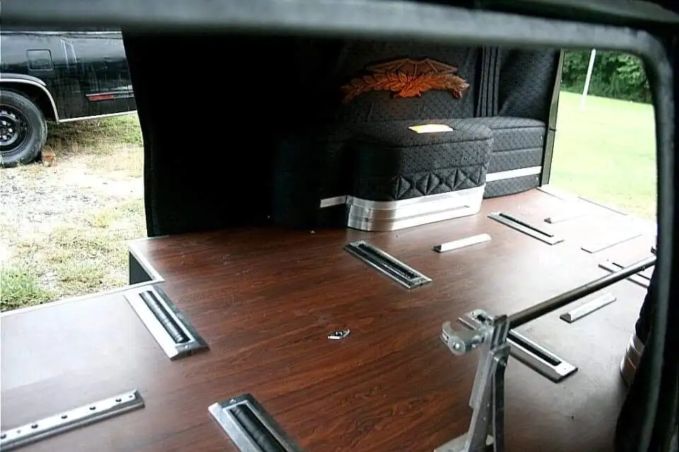 1985 Cadillac Hearse inside rear casket deck