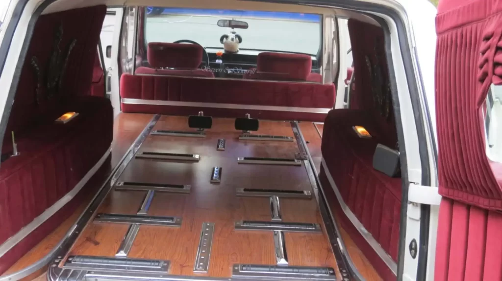 1993 Cadillac S&S Victoria Hearse casket compartment