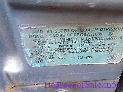 1973 Cadillac Superior Hearse.