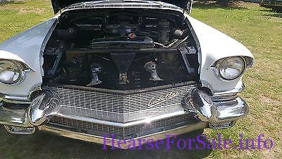1956 Cadillac Deville Superior Hearse hood open