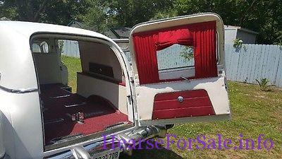 1956 Cadillac Deville Superior Hearse rear door open, casket compartment