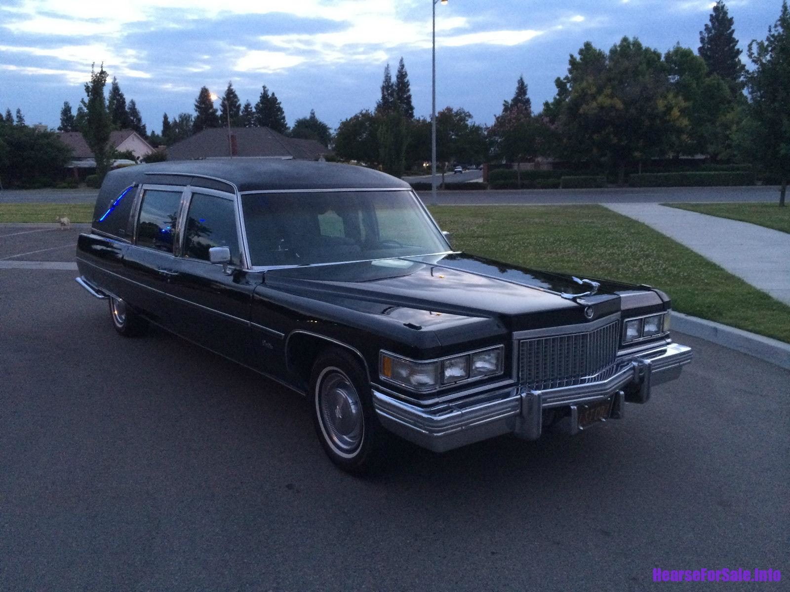 1975 Cadillac Miller-Meteor 3-Way Hearse passenger side front quarter view