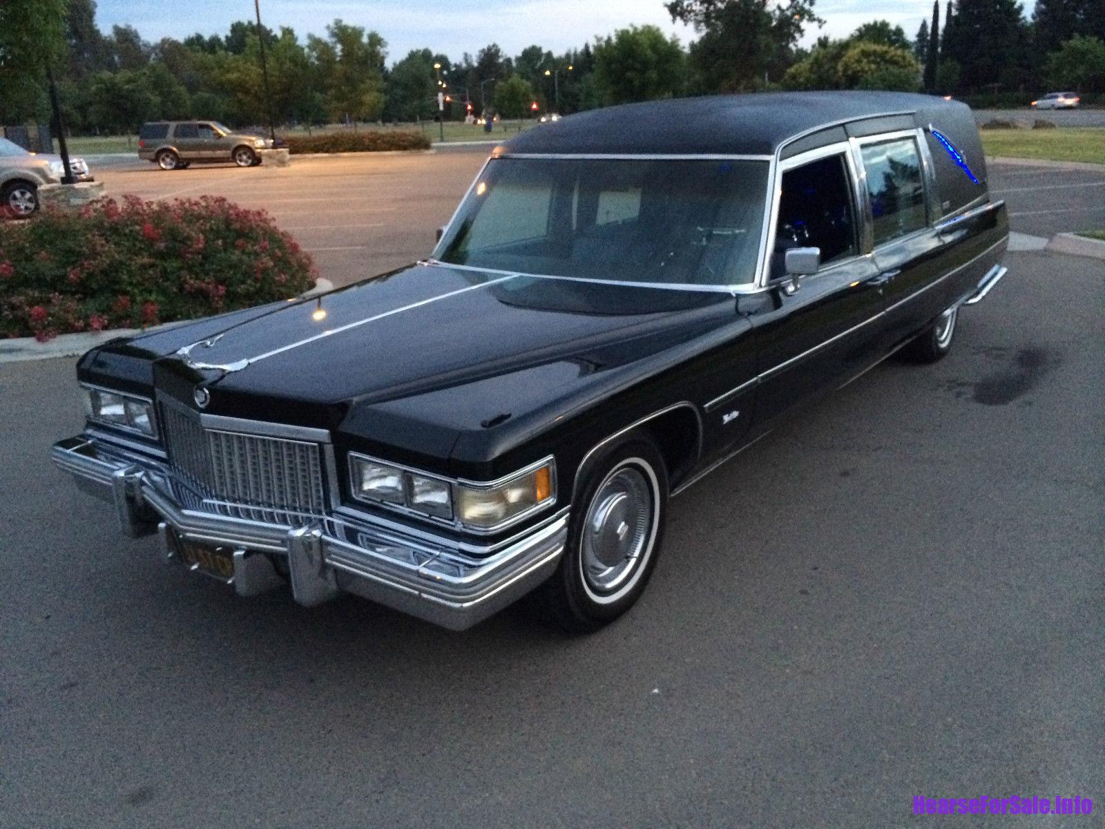 1975 Cadillac Miller-Meteor 3-Way Hearse driver side front quarter view