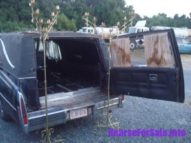 1978 Cadillac Hearse 1978 Cadillac Hearse rear end door open, candle holders