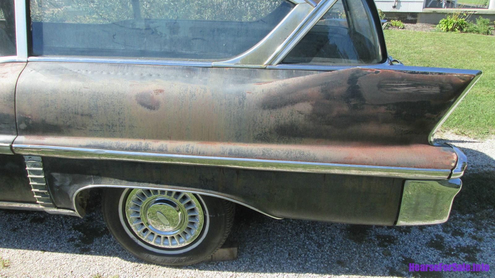 1958 Cadillac Superior 3-way Hearse driver side rear quarter panel