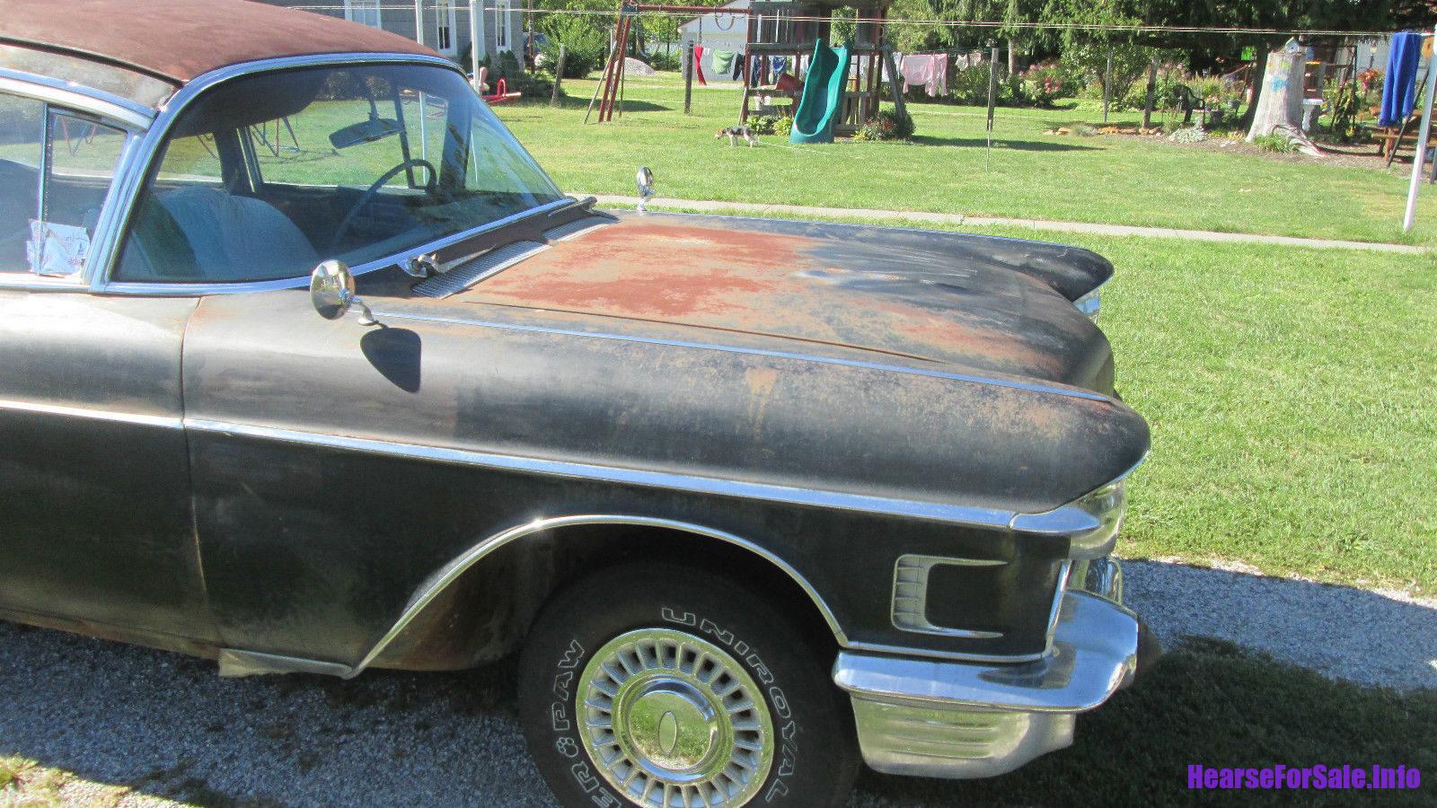 1958 Cadillac Superior 3-way Hearse passenger side front end