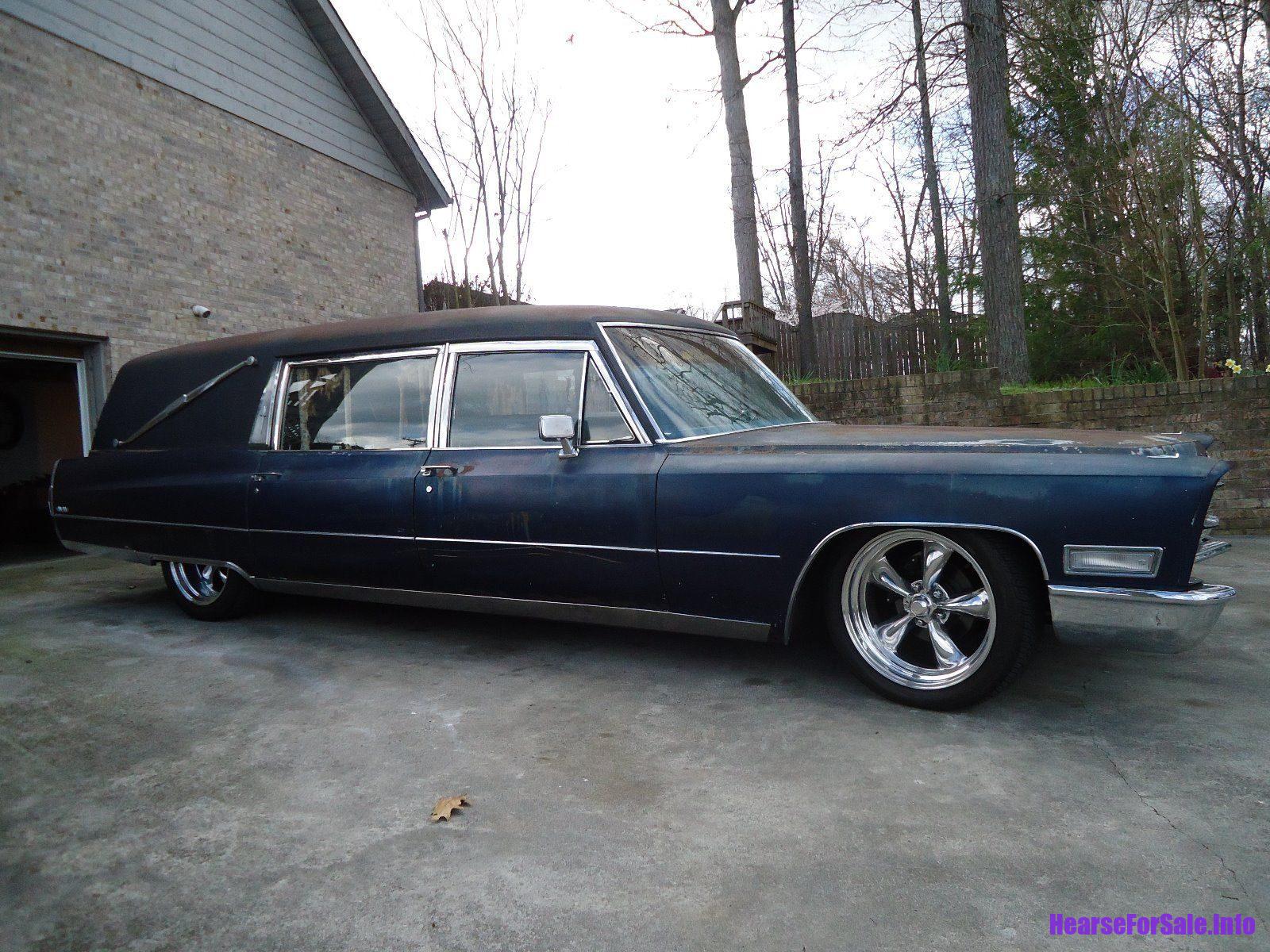 1968 Cadillac Miller Meteor Hearse passenger side view