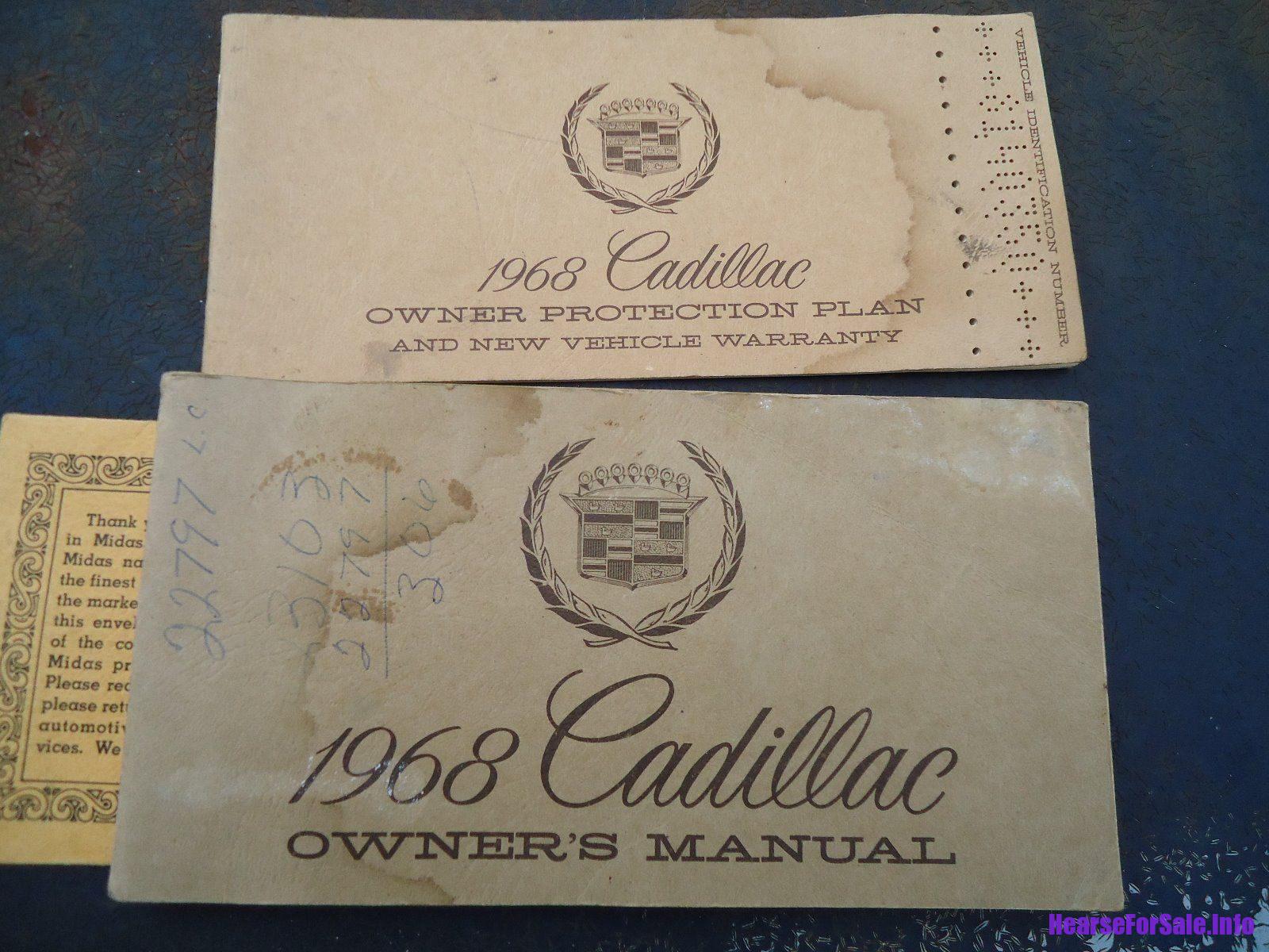 1968 Cadillac Miller Meteor Hearse owners manual