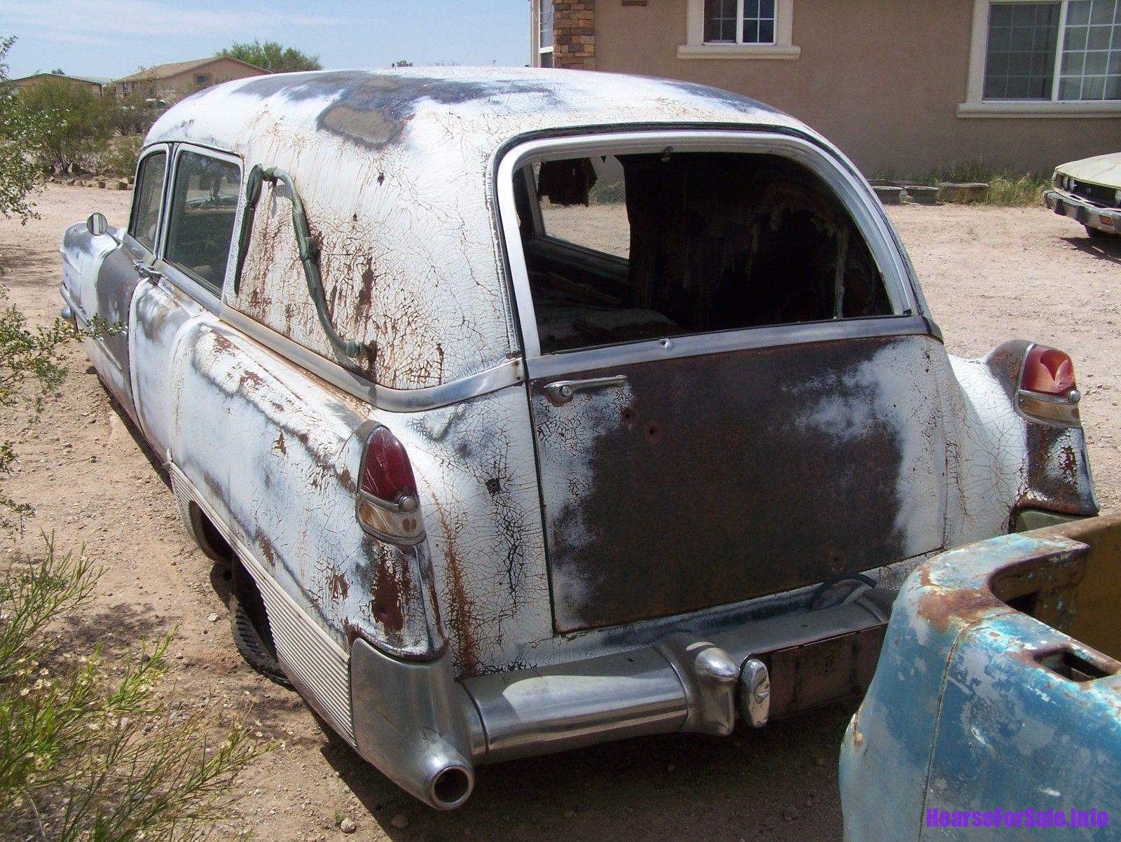 1955 Cadillac Aj Miller 3 way Hearse 1955 Cadillac AJ Miller Coachbuilt 3-Way Electric Loader Hearse driver side rear quarter view