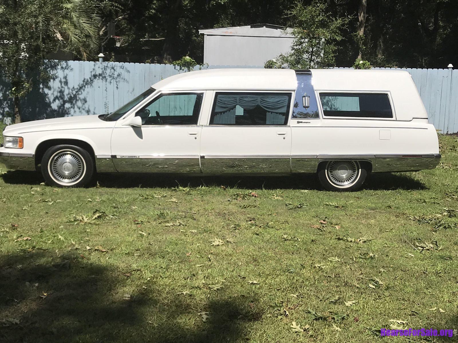 1996 Cadillac S&S Masterpiece Hearse driver side view