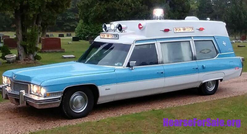 1973 Cadillac Superior Hi-top Ambulance driver side view