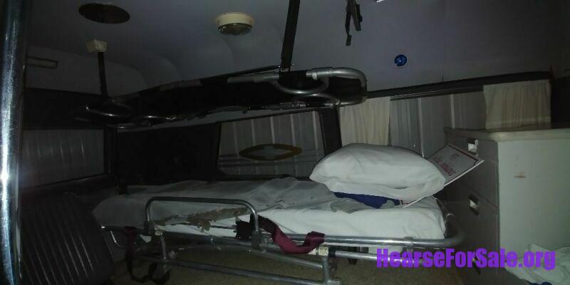 1973 Cadillac Superior Hi-top Ambulance rear compartment with gurney