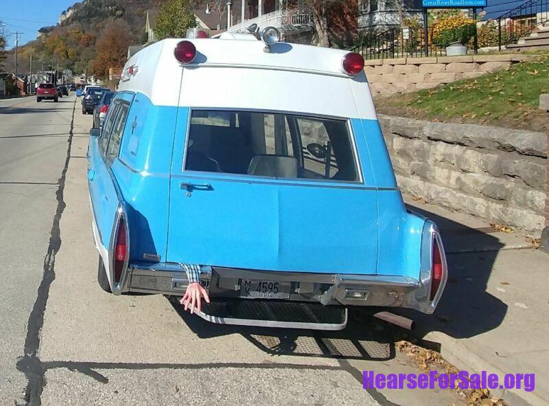 1973 Cadillac Superior Hi-top Ambulance rear end