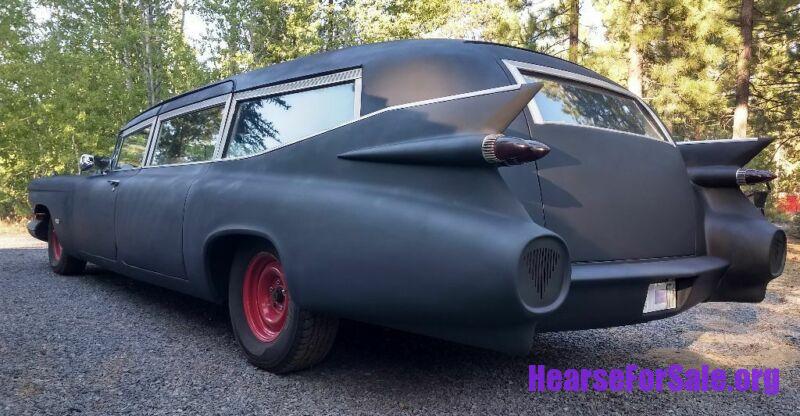1959 Cadillac Miller-Meteor Rat Rod Hearse driver side rear
