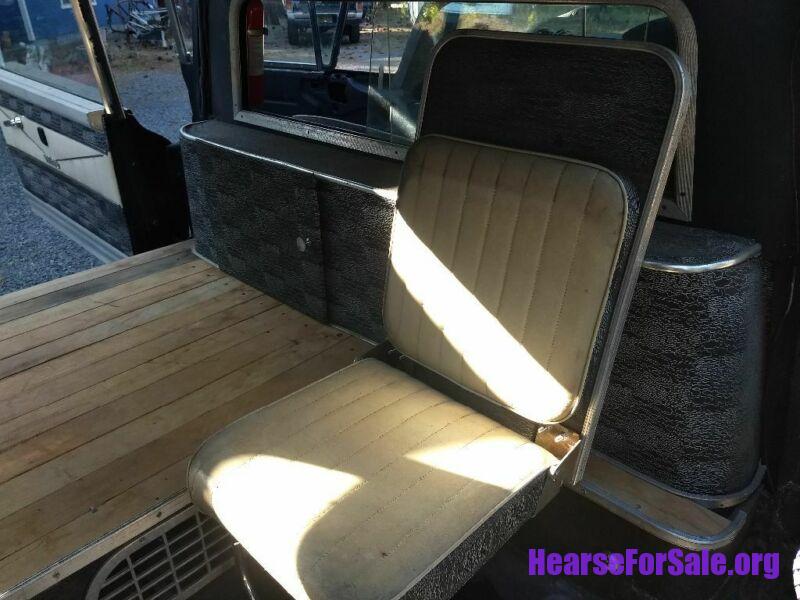 1959 Cadillac Miller-Meteor Rat Rod Hearse inside rear jump seat