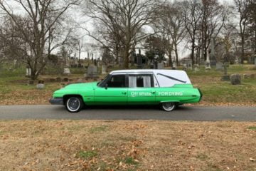 1973 Cadillac DeVille Superior Hearse Off White™ 'FOR DYING' Branding