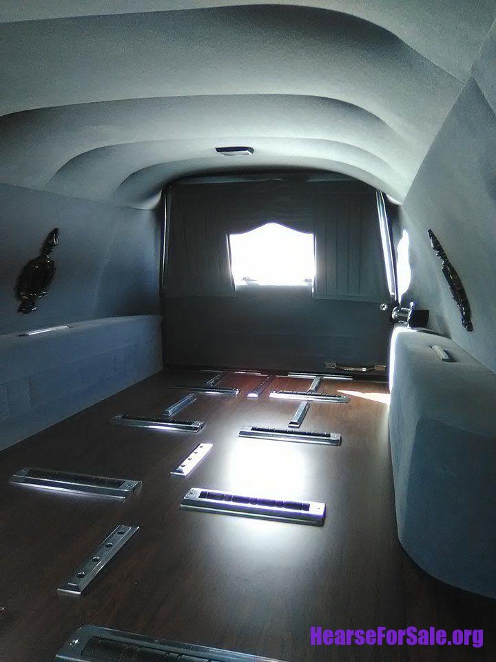 1995 Chevrolet Superior Chancellor Hearse inside rear view from drivers cab