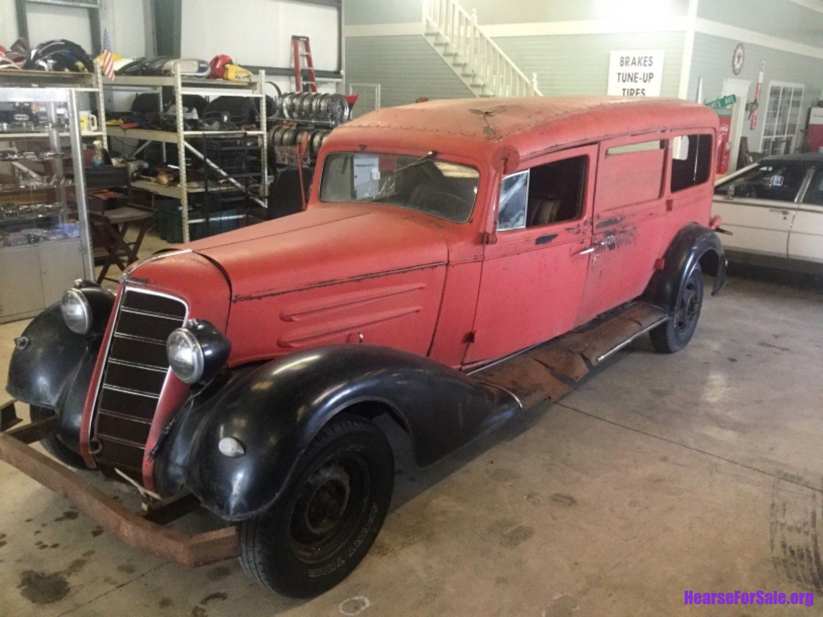 1934 Oldsmobile Henney Hearse driver side front quarter view