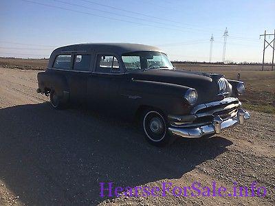 1954 Pontiac First Call Hearse passenger side front quarter view