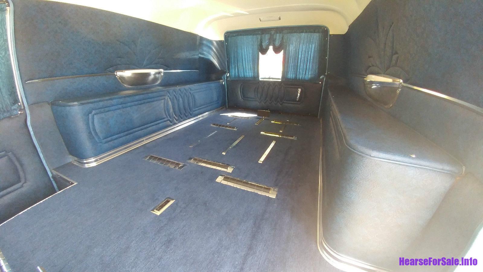 1973 Pontiac Grand Ville Superior Hearse, casket compartment view