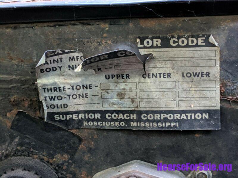 1966 Pontiac Bonneville Hearseambulance 1966 Pontiac Bonneville Hearse/Ambulance, coach color code label