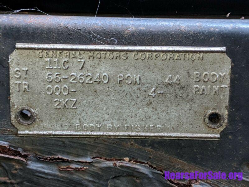 1966 Pontiac Bonneville Hearseambulance 1966 Pontiac Bonneville Hearse/Ambulance, GM data plate