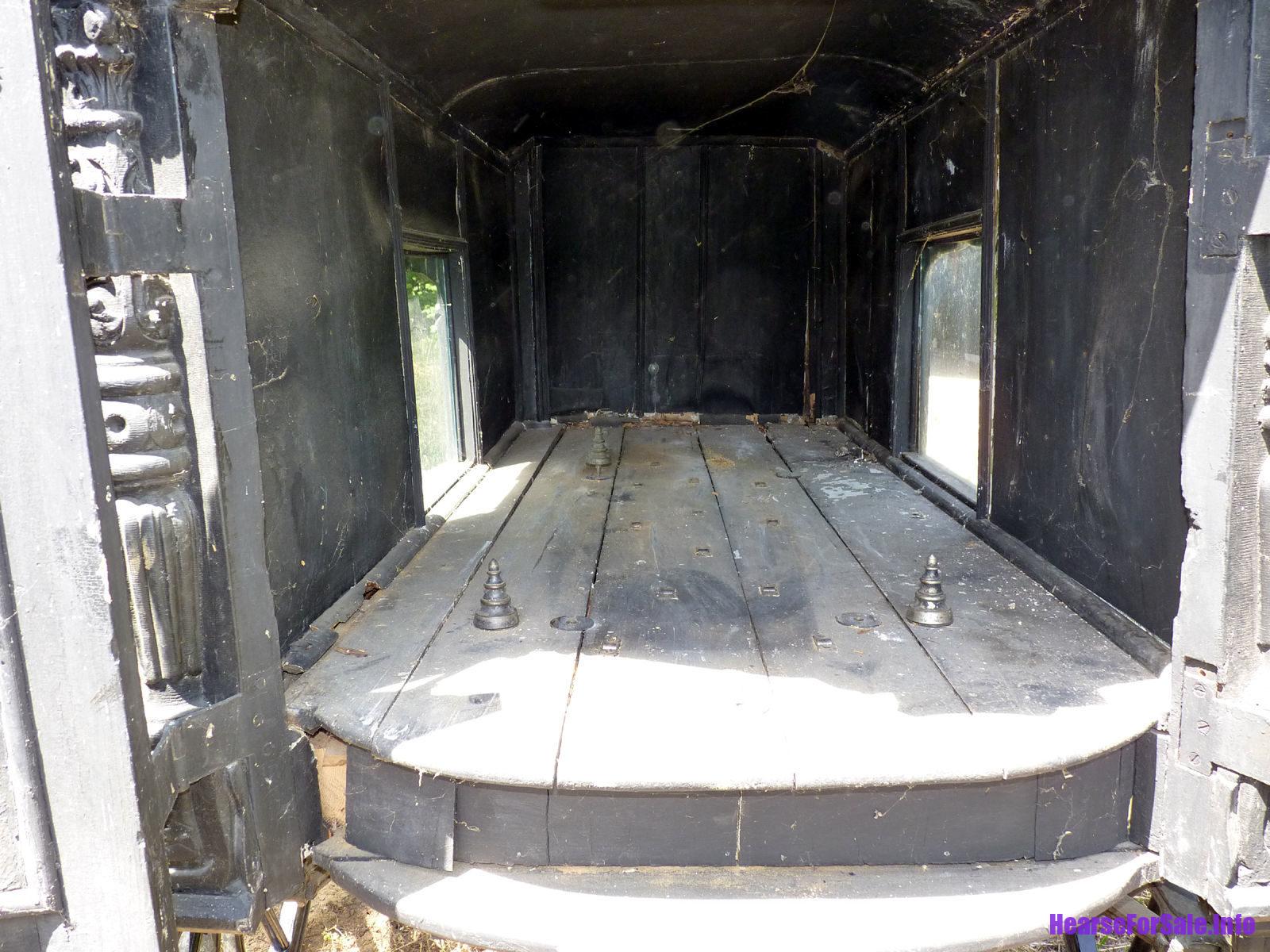 1875 Hand-carved Horse-drawn Hearse for a child or maiden.