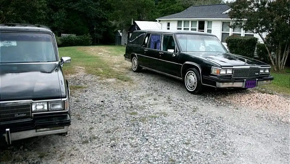 1985 Cadillac Hearses pair