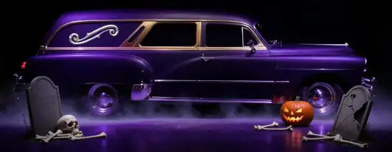 Custom Purple Hearse - Classic Hearse Archive and History